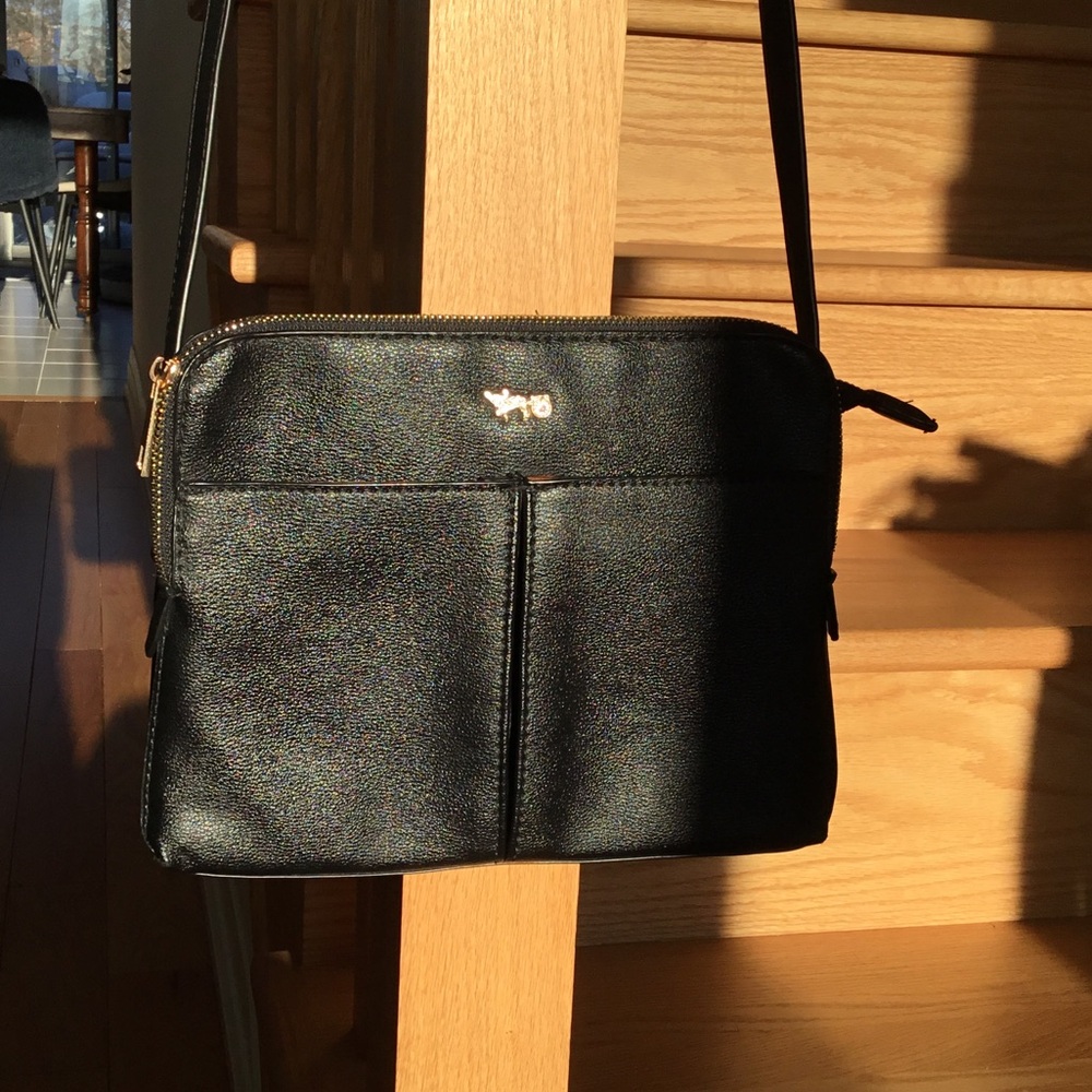 Mathew and Julian Leather Black Crossbody Bag